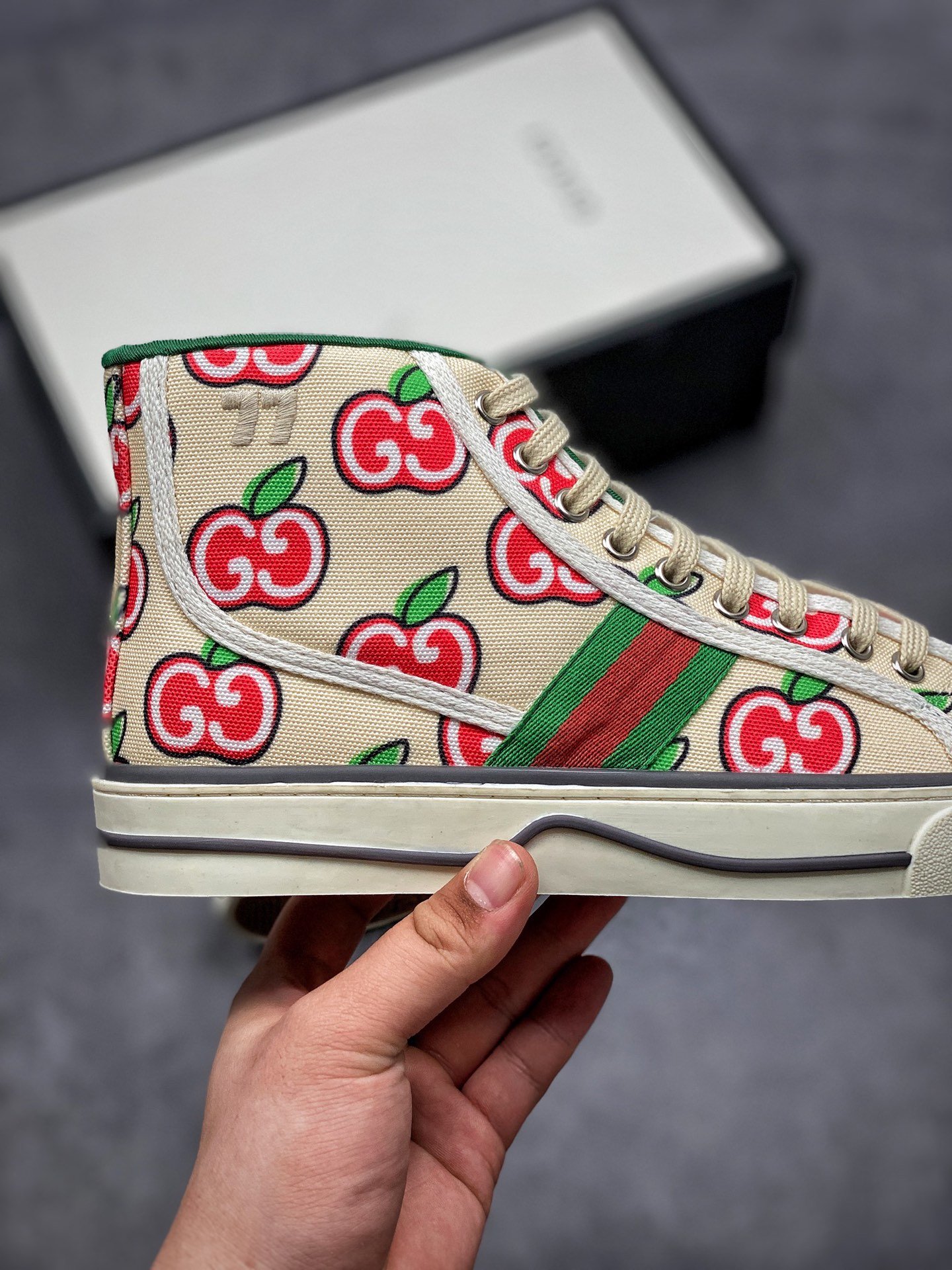 Gucci Tennis 1977 Print Sneaker Beige/Red/Green 13