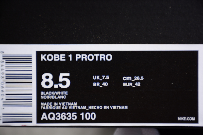 Undefeated Kobe 1 Protro White/Black/Brown 25