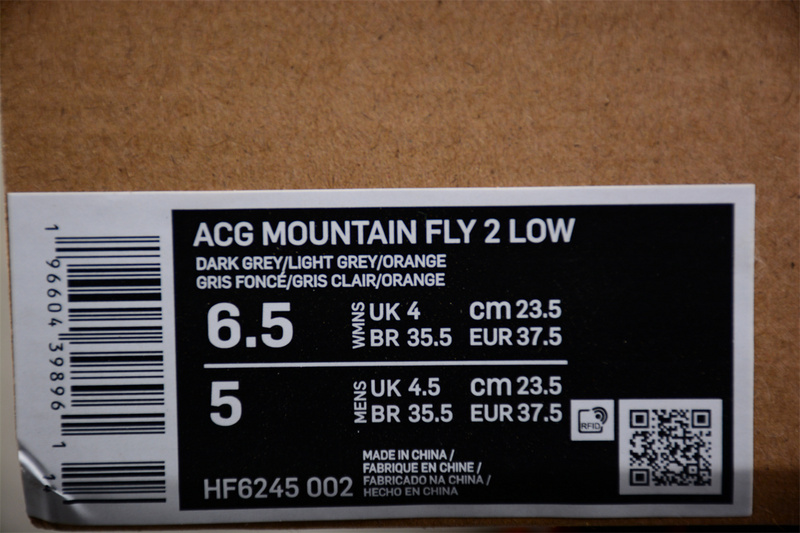 Acg Mountain Fly 2 White/Grey/Black/Orange 11