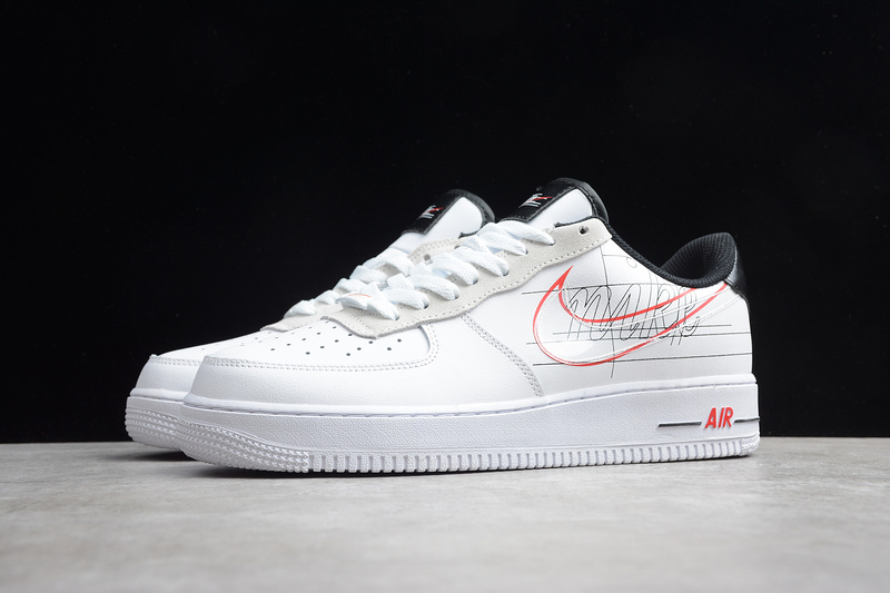 Air Force 1 Low Script Swoosh Pack White/Black/Red 3