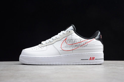 Air Force 1 Low Script Swoosh Pack White/Black/Red 7