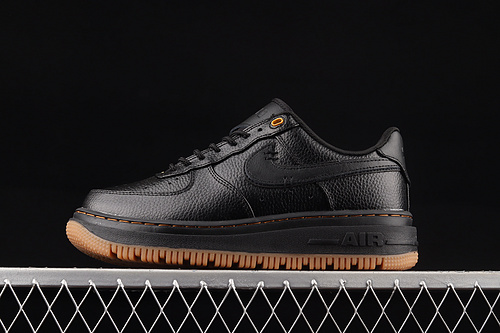 Air Force 1 Luxe Black Gum Black/Black/Bucktan/Gum Yellow 3