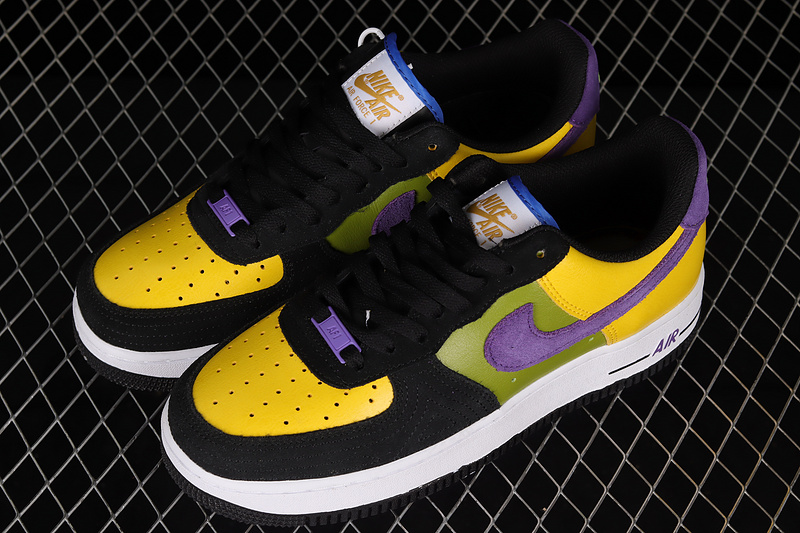 Nike Air Force 1 '07 Low Black/Yellow/Purple/Green 3