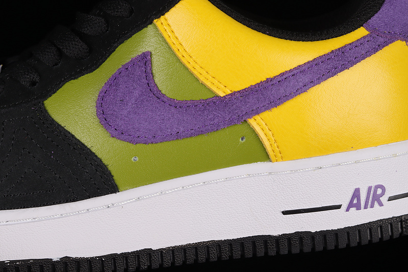 Nike Air Force 1 '07 Low Black/Yellow/Purple/Green 13