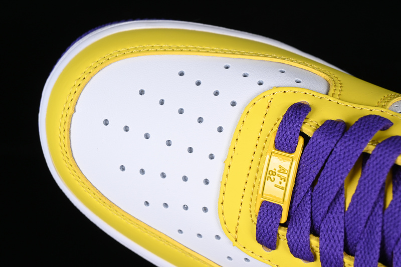 Kobe Nike Air Force 1 '07 Low White/Yellow/Purple 9