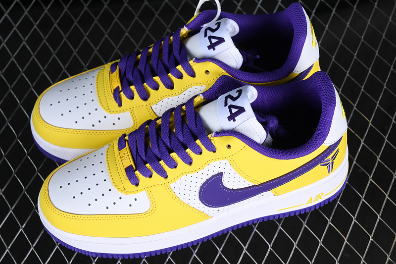 Kobe Nike Air Force 1 '07 Low White/Yellow/Purple 11