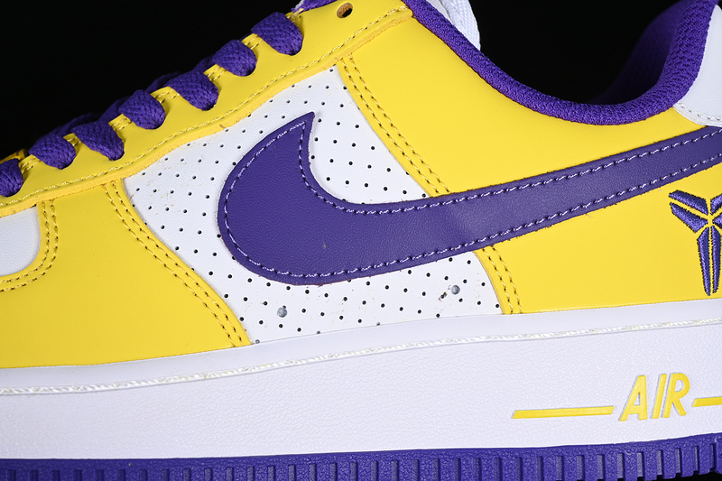 Kobe Nike Air Force 1 '07 Low White/Yellow/Purple 25