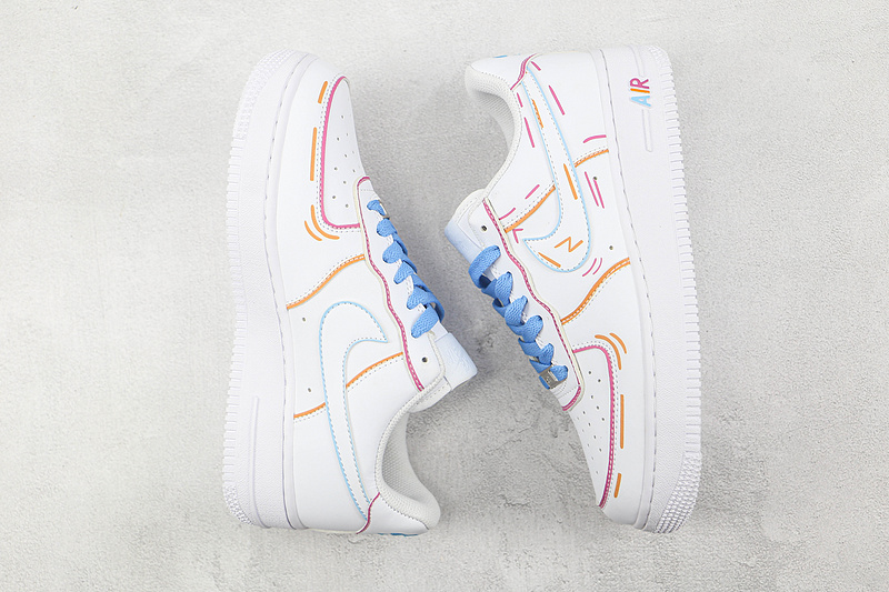 Nike Air Force 1 '07 Low White/Orange/Purple 19