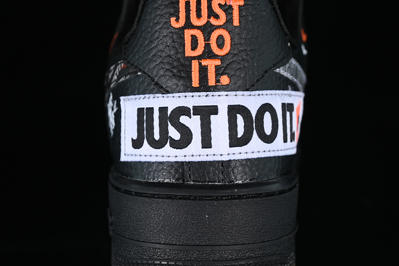 Nike Air Force 1 '07 Low Just Do It Black/White/Orange 17