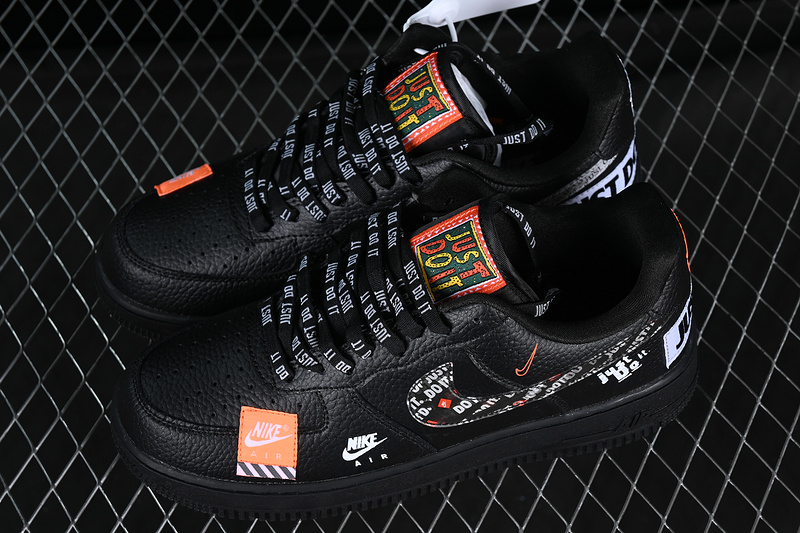 Nike Air Force 1 '07 Low Just Do It Black/White/Orange 21