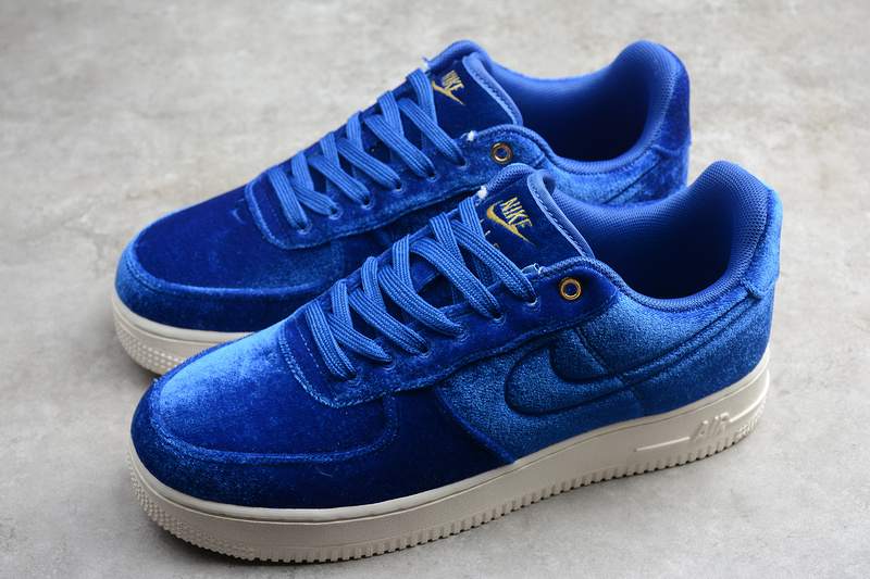 Air Force 1 Low Premium 3 Velour Blue Void/Sail-Metallic Gold 7