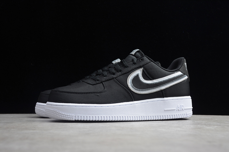 Air Force 1 Low Reverse Stitch Black/Black/White 21