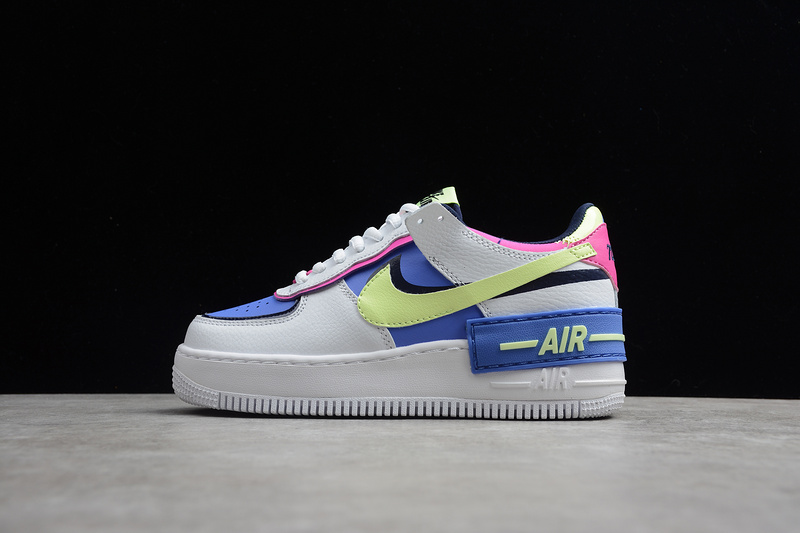 Air Force 1 Shadow White/Sapphire-Barely Volt 27