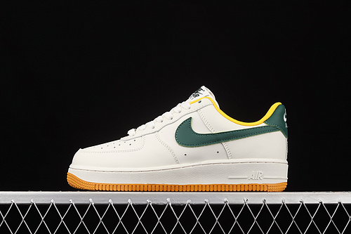 Air Force 1 Low White/Dark Green/Yellow 5