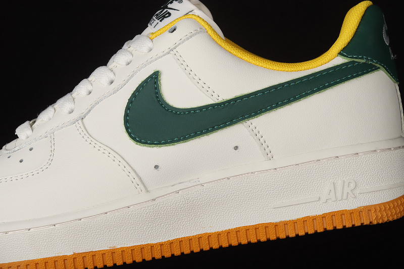 Air Force 1 Low White/Dark Green/Yellow 11