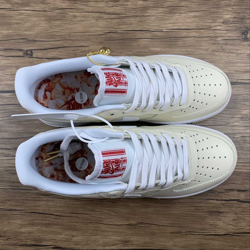 Air Force 1 Low Popcorn Coconut Milk/White-University Red 17