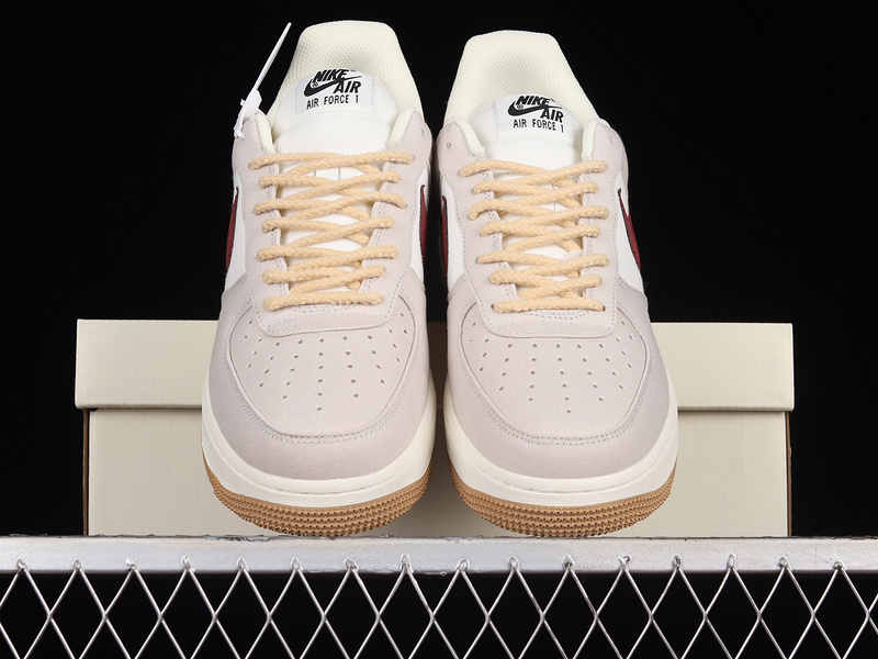 Air Force 1 Low 07 Rice Grey/Burgundy-Beige 19