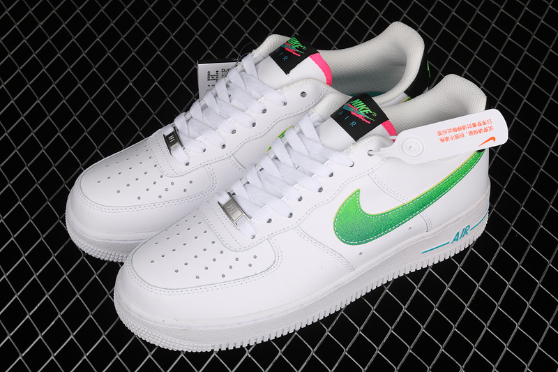 Air Force 1 Low 07 Lv8 White/Aquamarine/Black/Green Strike 13