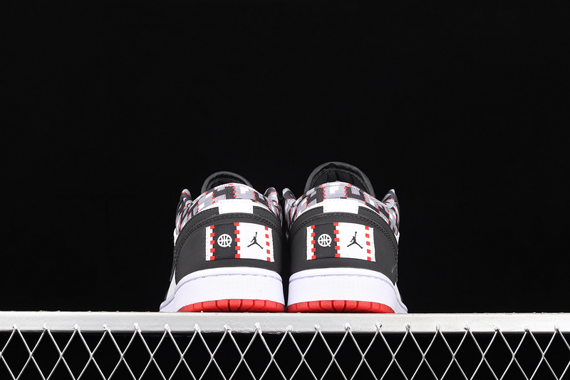 Air Jordan 1 Low Quai 54 2021 White/Black/Red 7