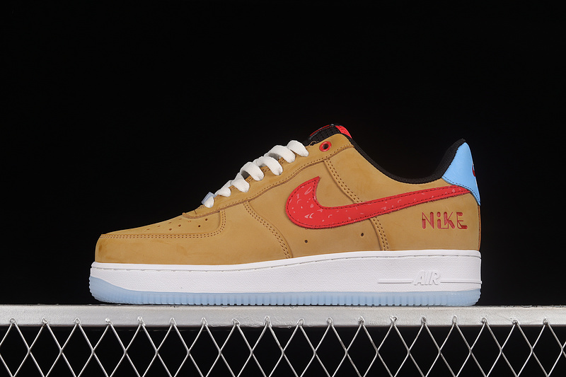 Nike Air Force 1 '07 Low Light Brown/University Red /Blue 19