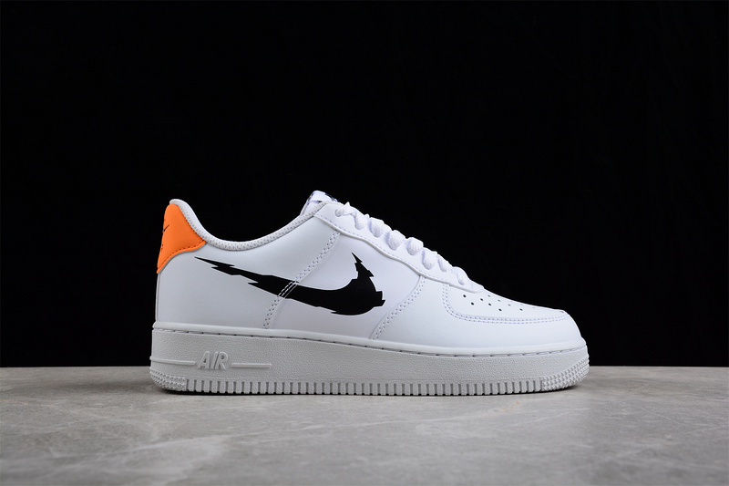 Air Force 1 Low Glitch Swoosh White/Summit White/Magma Orange/Black 11