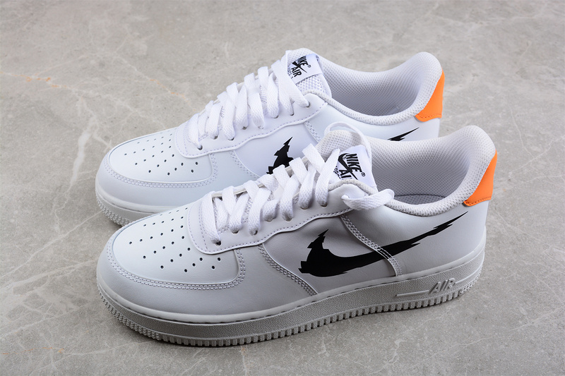 Air Force 1 Low Glitch Swoosh White/Summit White/Magma Orange/Black 19