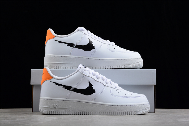 Air Force 1 Low Glitch Swoosh White/Summit White/Magma Orange/Black 29