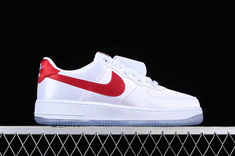 Air Force 1 Low Satin White/Gym Red/White 15