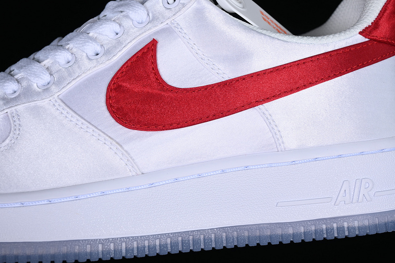 Air Force 1 Low Satin White/Gym Red/White 19