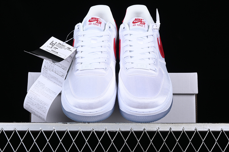 Air Force 1 Low Satin White/Gym Red/White 27