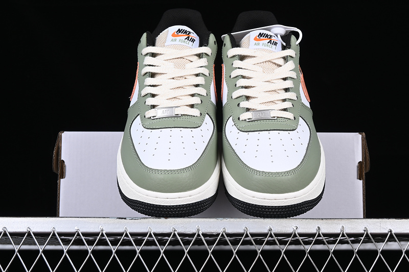 Nike Air Force 1 '07 Oil Green/White/Sail/Safety Orange 15