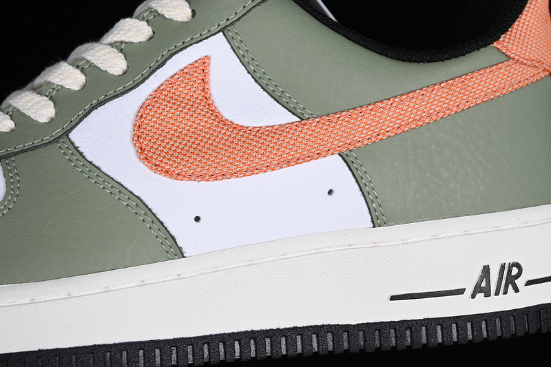 Nike Air Force 1 '07 Oil Green/White/Sail/Safety Orange 23