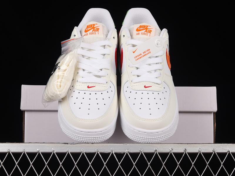 Air Force 1 Low Lv8 Gs Year Of The Rabbit White/White/Washed Teal/Safety Orange 7