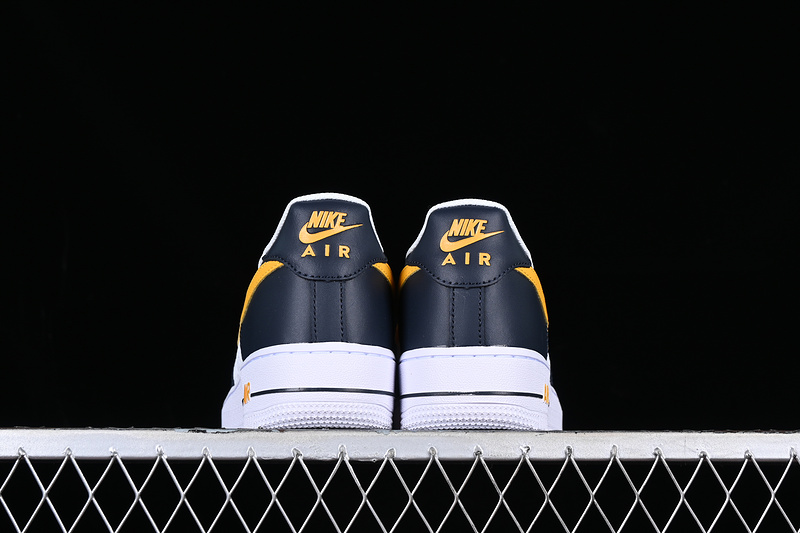 Nike Air Force 1 '07 Emb Embossed Hoops Dark Obsidian/White/University Gold 21