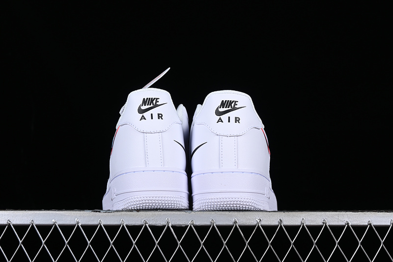 Air Force 1 Low Quadruple Swoosh White/Bright Crimson/Metallic Silver 9