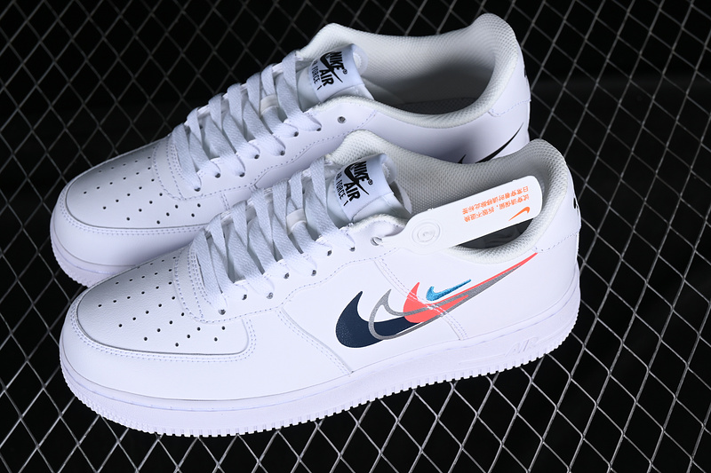 Air Force 1 Low Quadruple Swoosh White/Bright Crimson/Metallic Silver 17