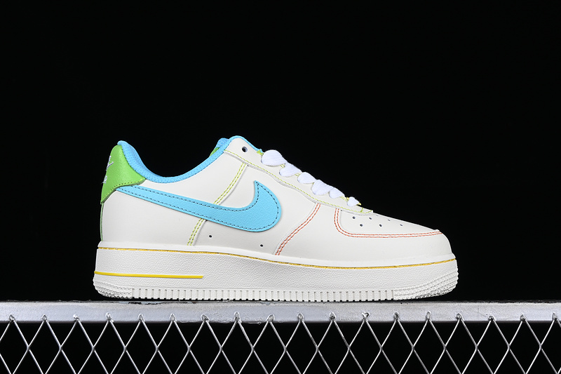 Nike Air Force 1 '07 Low Rainbow Stitch White/Green/Blue 17