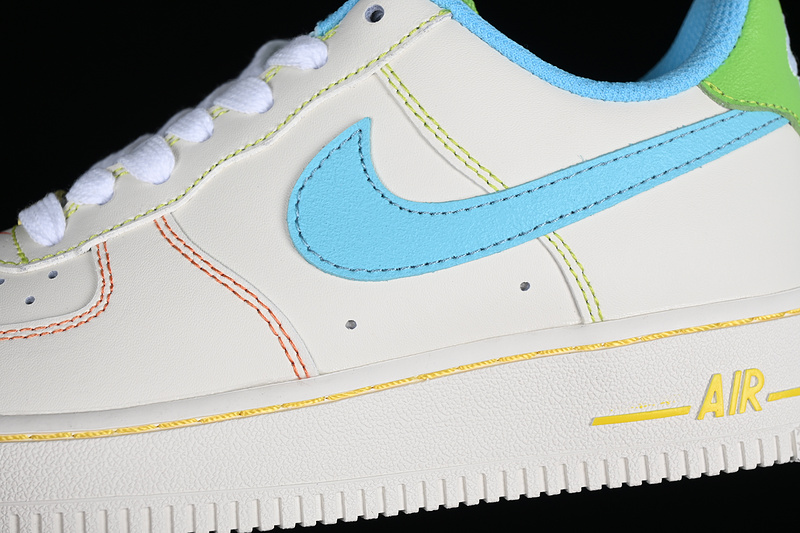 Nike Air Force 1 '07 Low Rainbow Stitch White/Green/Blue 21