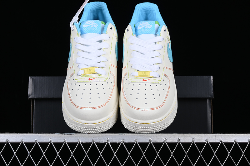 Nike Air Force 1 '07 Low Rainbow Stitch White/Green/Blue 29