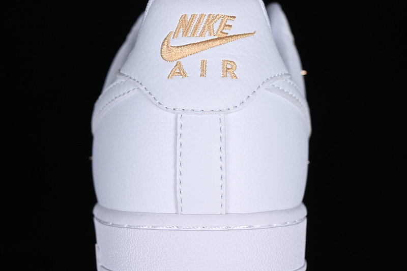 Nike Air Force 1 '07 Low All White White/Gold 9