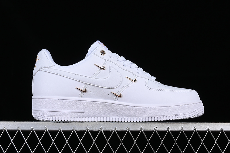 Nike Air Force 1 '07 Low All White White/Gold 11