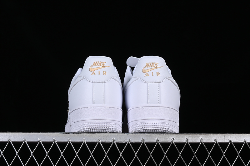 Nike Air Force 1 '07 Low All White White/Gold 17