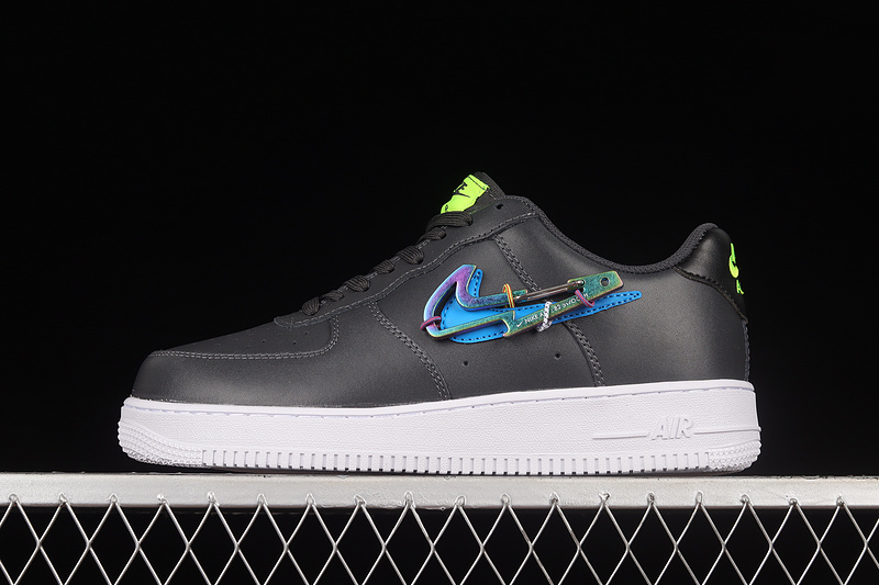 Nike Air Force 1 '07 Premium Carabiner Dark Smoke Grey/Volt/Photo Blue 3