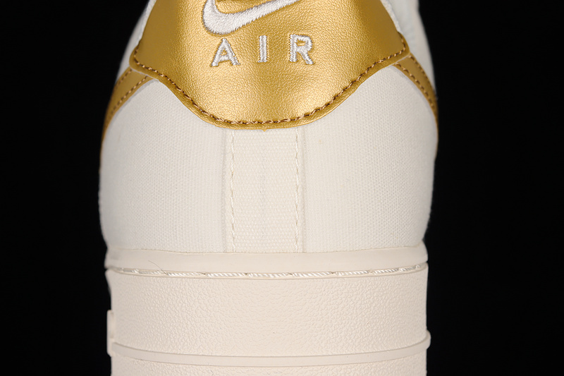 Nike Air Force 1 '07 Low White/White/Metallic Gold 13