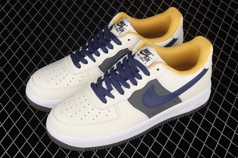 Air Force1 Low 07 Beige/Yellow/Navy Blue 3