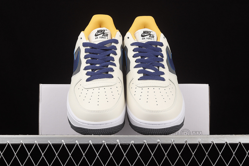 Air Force1 Low 07 Beige/Yellow/Navy Blue 5