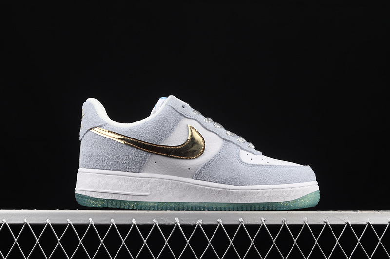 Air Force 1 Low 07 Prm Light Blue/White/Gold 3