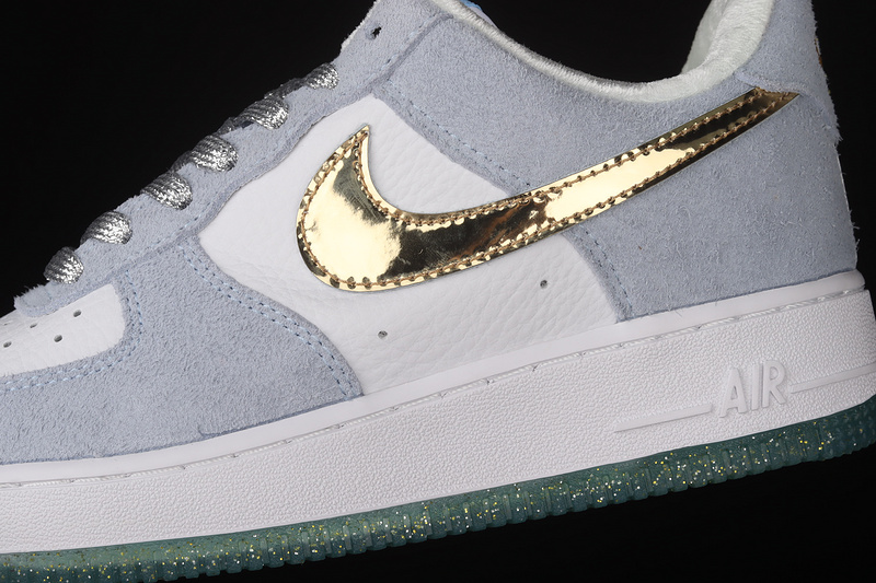 Air Force 1 Low 07 Prm Light Blue/White/Gold 9