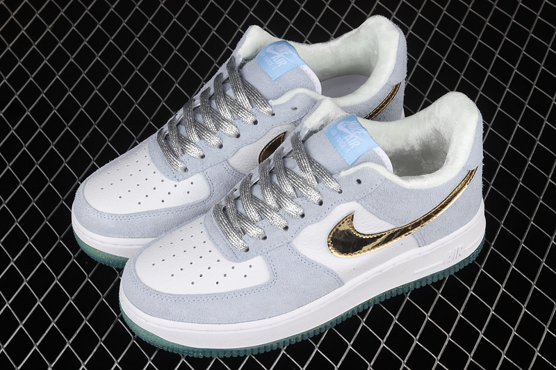 Air Force 1 Low 07 Prm Light Blue/White/Gold 25