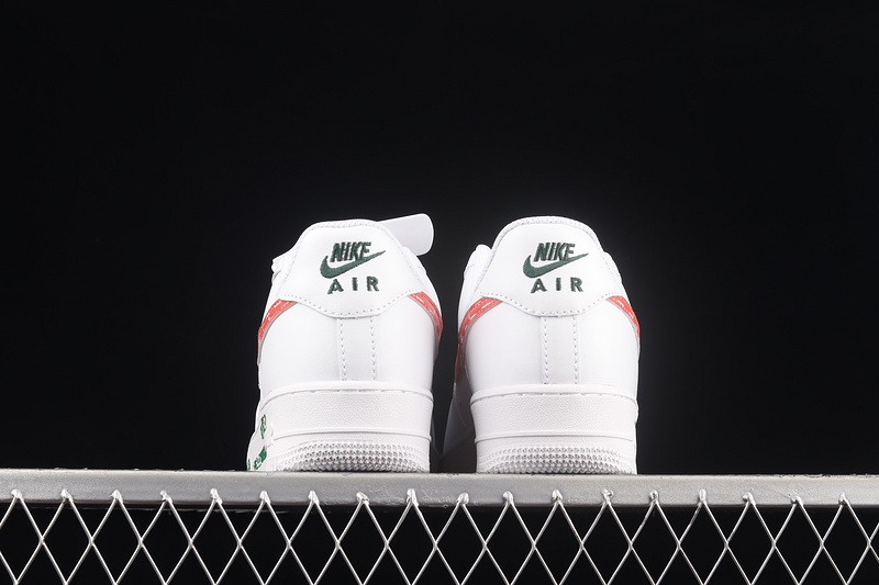 Nike Air Force 1 '07 Low White/White/Green/Red 3